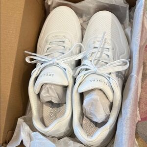 Skechers White Memory Foam Athletic Shoes